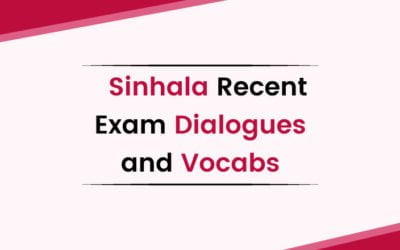 Sinhala Recent Exam Dialogues and Vocabs