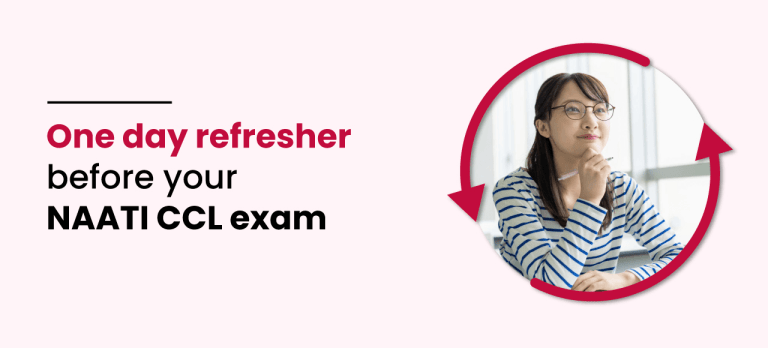 One day refresher before your NAATI CCL exam