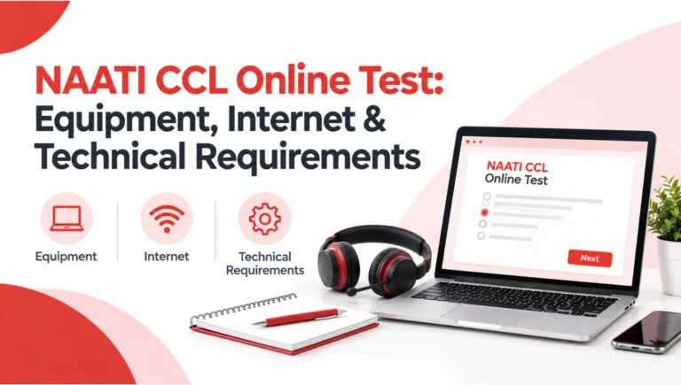 NAATI CCL Online Test Equipment, Internet & Technical Requirements